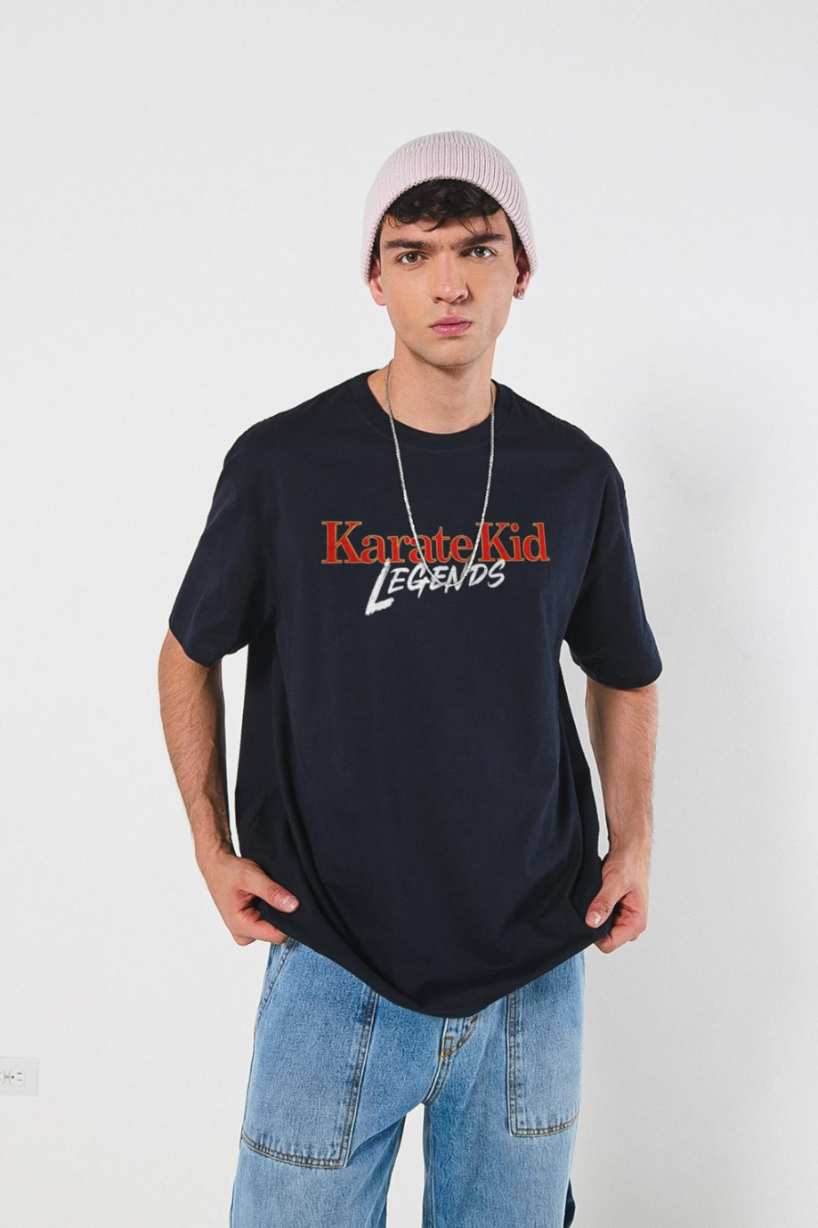 Camiseta de Karate Kid oversize unicolor cuello redondo