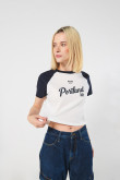 Camiseta unicolor con manga ranglan corta college