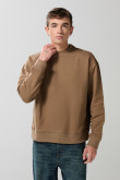 Buzo perchado unicolor cuello redondo oversize