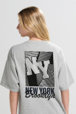 Camiseta unicolor oversize manga corta college