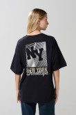 Camiseta unicolor oversize manga corta college