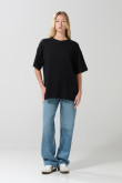 Camiseta unicolor oversize manga corta college