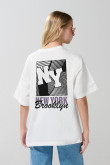 Camiseta unicolor oversize manga corta college