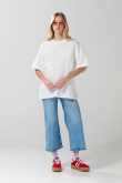 Camiseta unicolor oversize manga corta college
