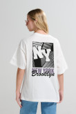 Camiseta unicolor oversize manga corta college