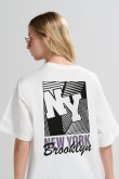 Camiseta unicolor oversize manga corta college