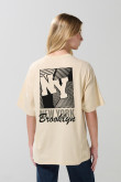 Camiseta unicolor oversize manga corta college