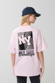 Camiseta unicolor oversize manga corta college