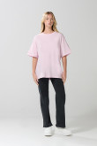 Camiseta unicolor oversize manga corta college