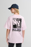 Camiseta unicolor oversize manga corta college