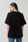 Camiseta oversize cuello V negra con arte de Toy Story