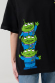 Camiseta oversize cuello V negra con arte de Toy Story