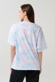 Camiseta crema oversize tie dye con arte de Los Simpson