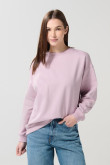 Buzo rosado claro oversize con cuello redondo