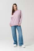 Buzo rosado claro oversize con cuello redondo