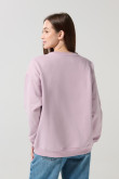 Buzo rosado claro oversize con cuello redondo