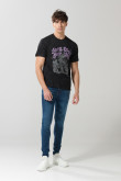 Camiseta tie dye negra cuello redondo de Mickey and Friends