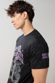 Camiseta tie dye negra cuello redondo de Mickey and Friends