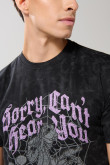 Camiseta tie dye negra cuello redondo de Mickey and Friends