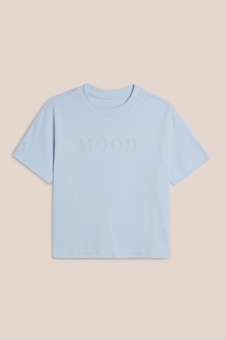 Camiseta estampada unicolor holgada manga corta