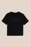 Camiseta estampada unicolor holgada manga corta