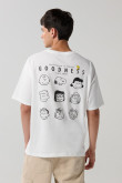 Camiseta crema clara oversize manga corta de Snoopy