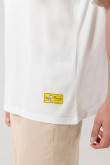 Camiseta crema clara oversize manga corta de Snoopy