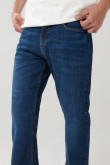 Jean tiro bajo slim ajustado azul oscuro con cremallera