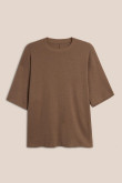 Camiseta unicolor oversize manga corta con texturas