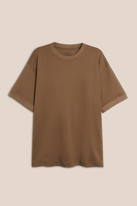 Camiseta oversize manga corta en algodón unicolor