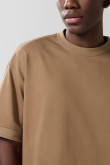 Camiseta oversize manga corta en algodón unicolor