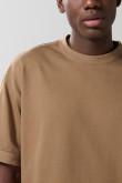 Camiseta oversize manga corta en algodón unicolor