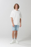 Camiseta oversize manga corta en algodón unicolor