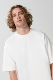 Camiseta oversize manga corta en algodón unicolor