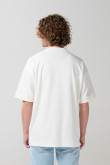 Camiseta oversize manga corta en algodón unicolor