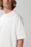 Camiseta oversize manga corta en algodón unicolor