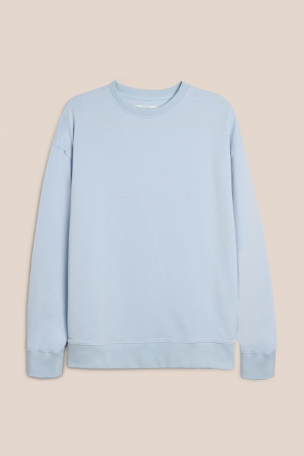 Buzo cuello redondo unicolor oversize con manga larga