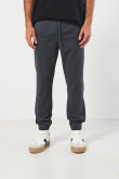 Pantalón jogger unicolor con bolsillos de ribete laterales