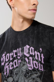 Camiseta tie dye negra cuello redondo de Mickey and Friends