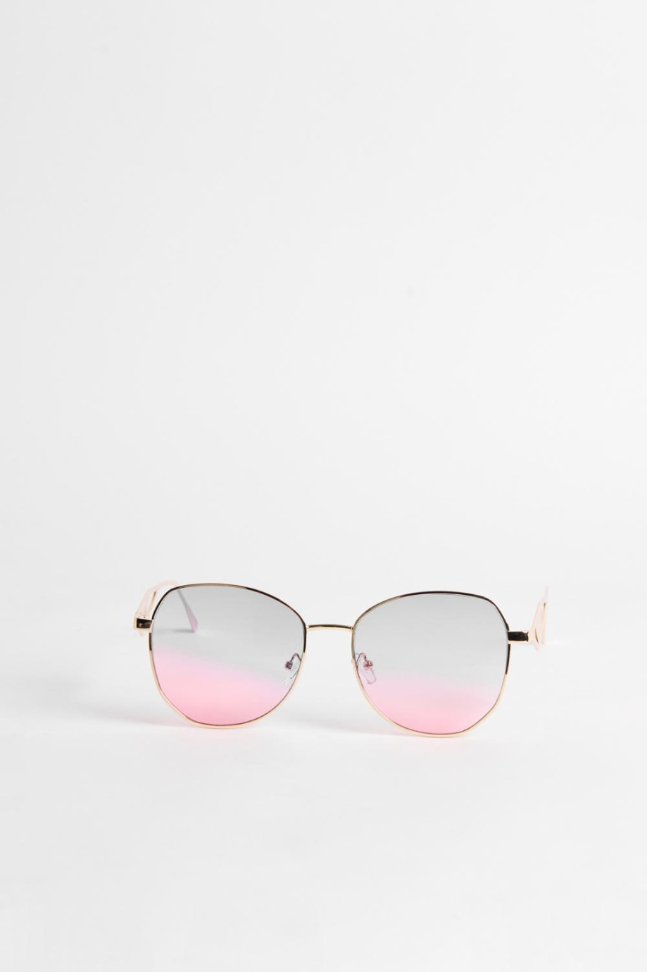 Gafas unicolores de sol con marco redondo metálico
