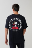 Camiseta de Snoopy azul intensa con cuello redondo