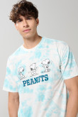 Camiseta crema tie dye de Snoopy oversize manga corta