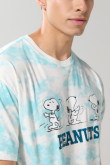 Camiseta crema tie dye de Snoopy oversize manga corta