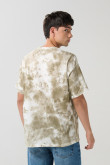 Camiseta oversize crema tie dye de Snoopy manga corta