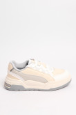 Tenis skate, beige con contraste azul y gris