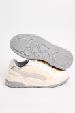 Tenis skate, beige con contraste azul y gris