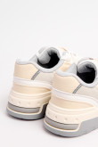 Tenis skate, beige con contraste azul y gris