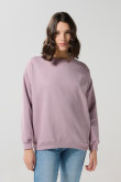 Buzo oversize unicolor cuello redondo con manga larga