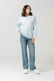 Buzo unicolor oversize con cuello redondo