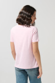 Camiseta en algodón unicolor college con manga corta